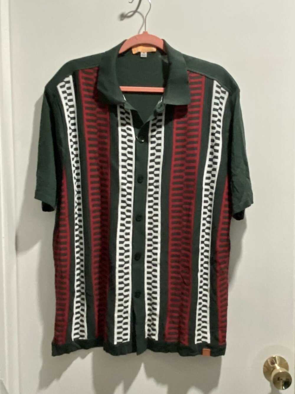 New Edition S Rayon Geometric Camp Cabana Retro Festival Cruise Resort Shirt XL